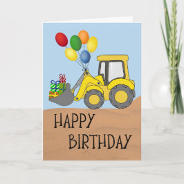 Birthday Tractor with Bucket Full of Gifts Karte