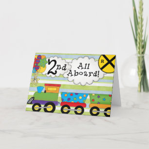 Birthday Train 2. Geburtstag Party lädt ein Einladung