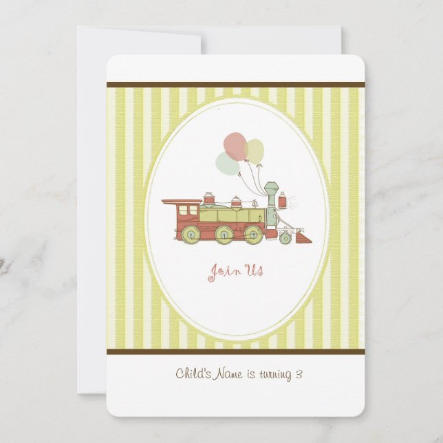 Birthday Train Einladung (Vorderseite)