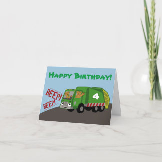 Birthday Trash Truck Karte