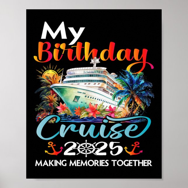 Birthday Trip Cruise 2025 Family Birthday Party Un Poster (Vorne)