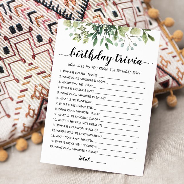 Birthday Trivia-Spielkarte Einladung (Von Creator hochgeladen)