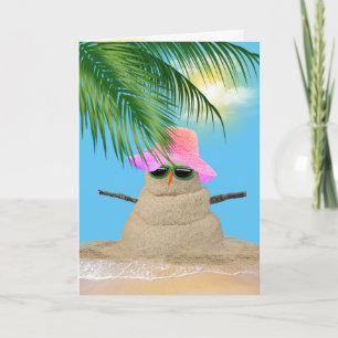 Birthday Tropical Sandman mit Palme Karte