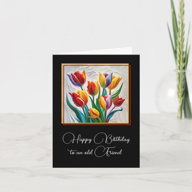 Birthday Tulip Painting Karte (Vorderseite)