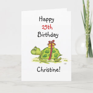 Birthday Turtle - Anpassen von Alter und Namen Karte