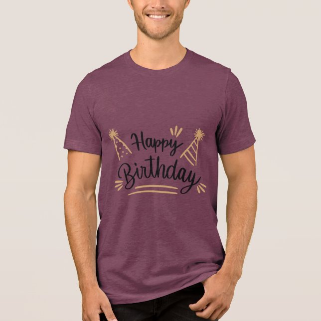 Birthday Typography Sayings Tri-Blend Shirt (Vorderseite)