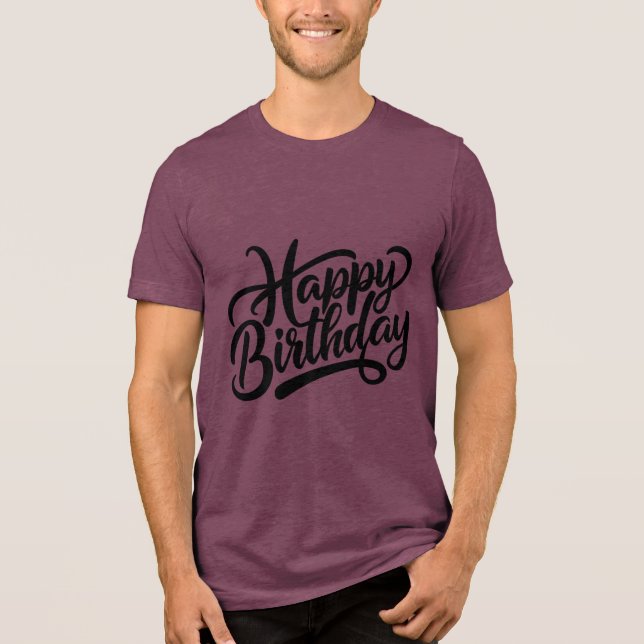 Birthday Typography Sayings Tri-Blend Shirt (Vorderseite)