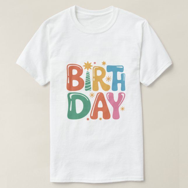 Birthday Typography T-Shirt Design with Transparen (Design vorne)