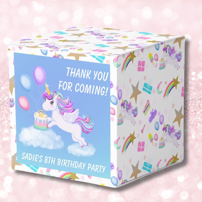 Birthday Unicorn mit Cake Favor Box Geschenkschachtel (Von Creator hochgeladen)