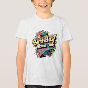 Birthday Vibes Only Anime Style Jungs Tri-Blend Shirt
