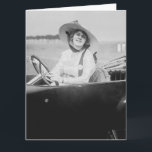 BIRTHDAY VINTAGE GIRL IN CAR ADVENTURE BIG CARD KARTE<br><div class="desc">VINTAGE GIRL IN CAR BIG BIRTHDAY CARD.</div>