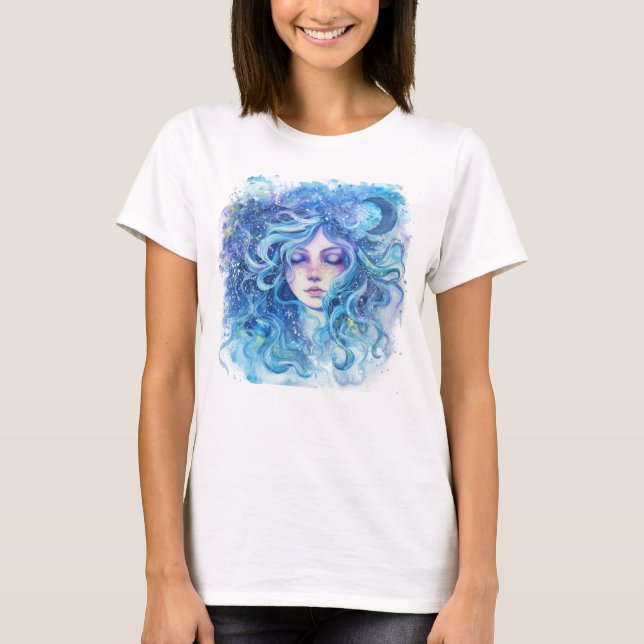 Birthday Watercolor Aquarius T-Shirt (Vorderseite)