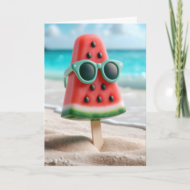 Birthday Watermelon Popsicle Mit Sonnenbrille Karte (Vorderseite)