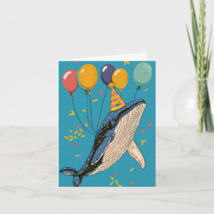 Birthday Whale mit Balloons Geburtstagskarte Karte
