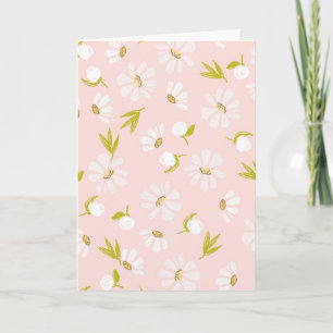 Birthday White Watercolor Daisies Karte