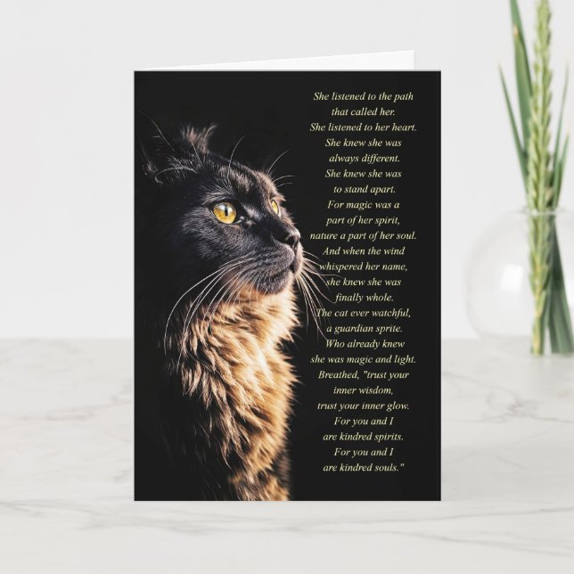 Birthday Wicca Inspiriert Black Cat Spiritual Karte (Vorderseite)