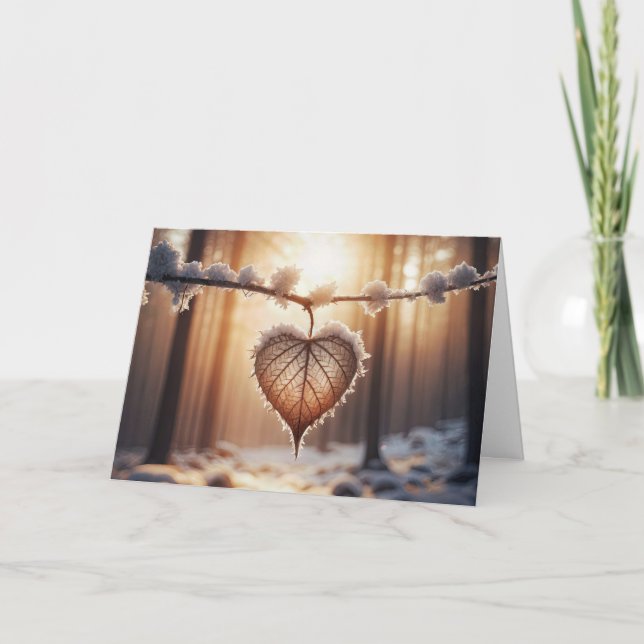 Birthday Winter Herzstück Leaf im Wald Karte (Vorderseite)