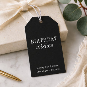 Birthday Wises Stilvolle Trendy Modern Black Geschenkanhänger