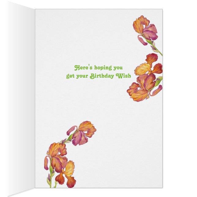 Birthday Wish Iris Card (Innen (Rechts))
