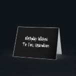 Birthday Wishes for grandson, white on black. Karte<br><div class="desc">Ein schwarzer Hintergrund mit weißer Schrift,  mit Möwen,  an diesem Geburtstag Gruß für einen Enkel. Schlichte und einfache Grußkarten.</div>