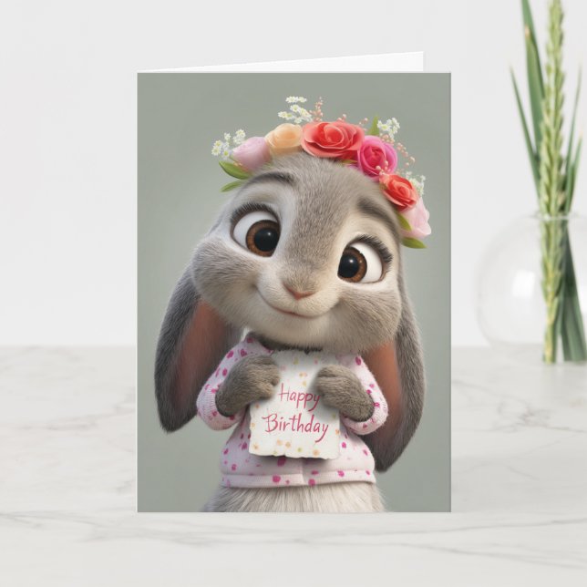 Birthday Wishes from the Sweetest Little Bun Karte (Vorderseite)