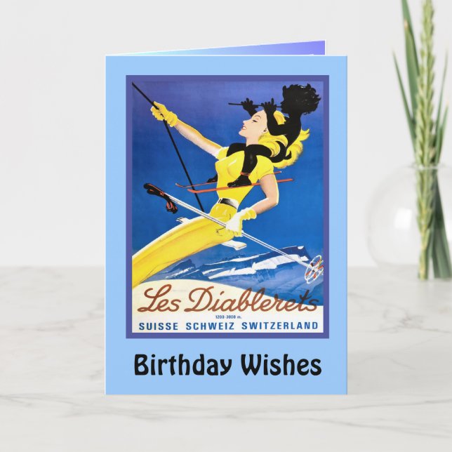 Birthday Wishes, Les Diablerets, Switzerland Karte (Vorderseite)