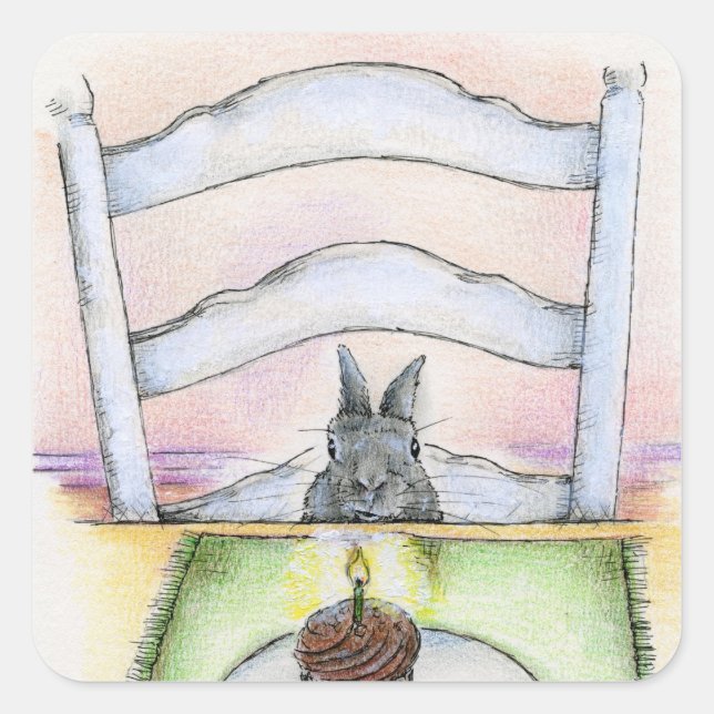 BIRTHDAY WISHES QUADRATISCHER AUFKLEBER (Vorderseite)