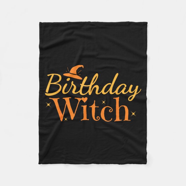 Birthday Witch Funny Halloween Shirt  Fleecedecke (Vorderseite)