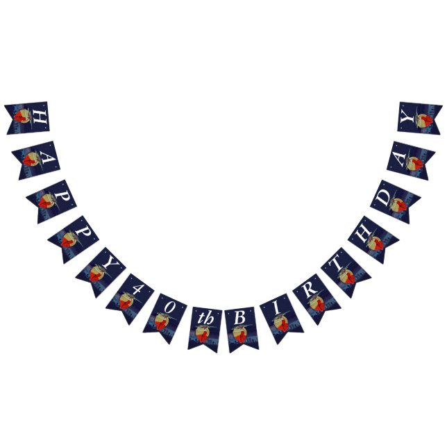 Birthday Witchy Woman Red Dress in Night Sky Moon Wimpelkette (Alle)