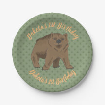 Birthday Woodland Brown Bear Cube
