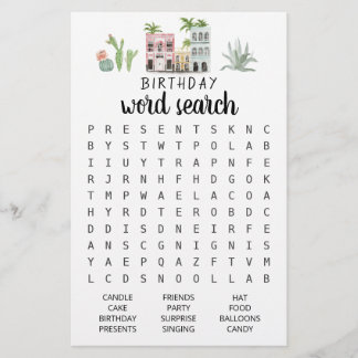 Birthday Word Suchspiel Geburtstagsparty