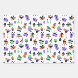 Birthday Wrapping Paper Geschenkpapier Set
