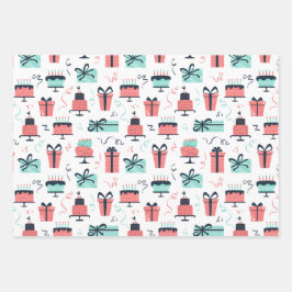 Birthday Wrapping Paper Geschenkpapier Set