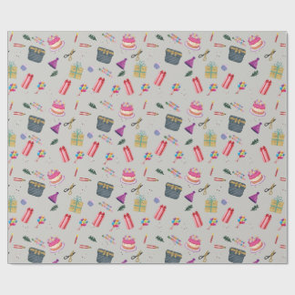 Birthday Wrapping Papier Kuchen Kerzen Süßigkeiten Geschenkpapier