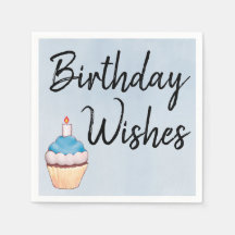Birthday wünscht Blue Cupcake