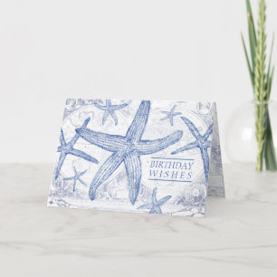 Birthday wünscht Nautic Starfish Karte