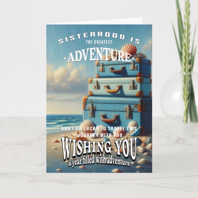 Birthday wünscht sich Schwester Karte (Vorderseite)