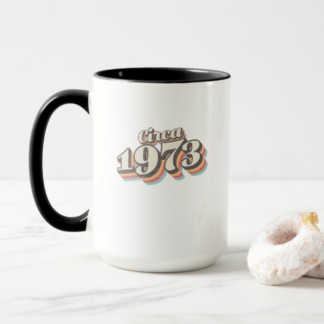 Birthday Year - Circa 1973 Tasse (Mit Donut)