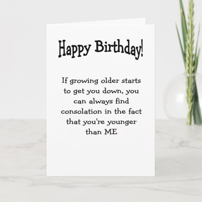 birthday, younger than me greeting card dankeskarte (Vorderseite)