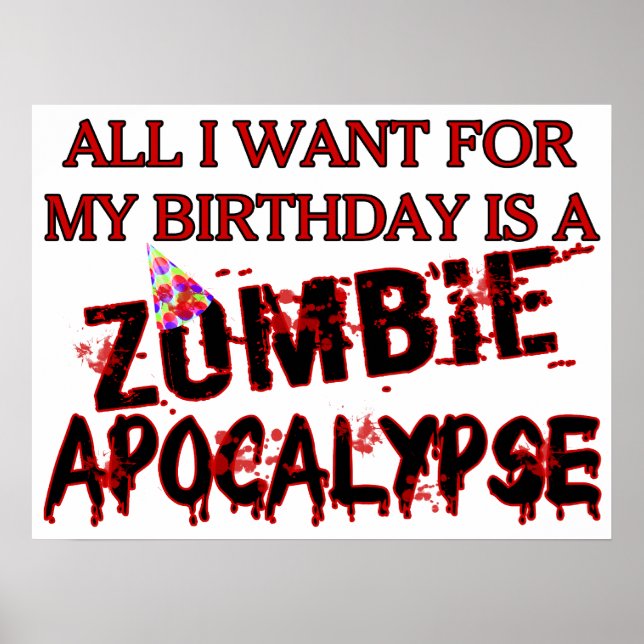 Birthday Zombie Apokalypse Poster (Vorne)