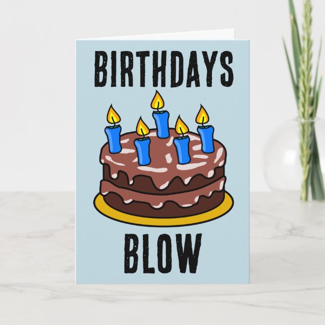 BIRTHDAYS BLOW FUNNY CAKE GREETING CARD KARTE (Vorderseite)