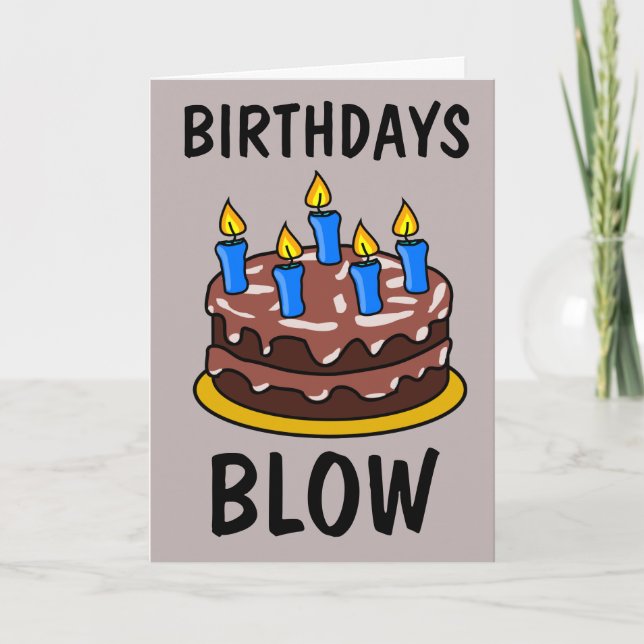 BIRTHDAYS BLOW GEBURTSTAGSKARTEN FUNNY KARTE (Vorderseite)