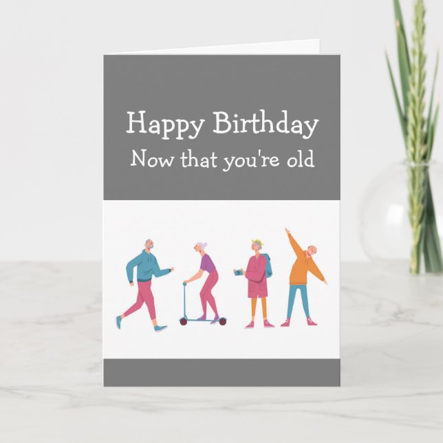 Birthdays Fun Mind says Yes Body says No Karte (Vorderseite)