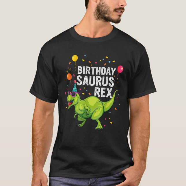 Birthdaysaurus Boy Girl T Rex Dinosaur Family Matc T-Shirt (Vorderseite)
