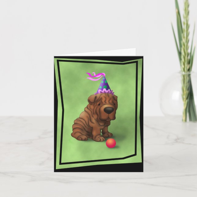BirthdaySharpeiA Karte (Vorderseite)
