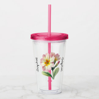BirthFlower Februar Primrose Tumbler with Lid Acryltrinkbecher