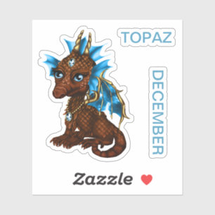 Birthstone Baby Dragon Dezember Topaz Aufkleber