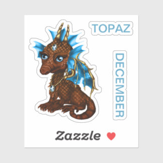 Birthstone Baby Dragon Dezember Topaz Aufkleber