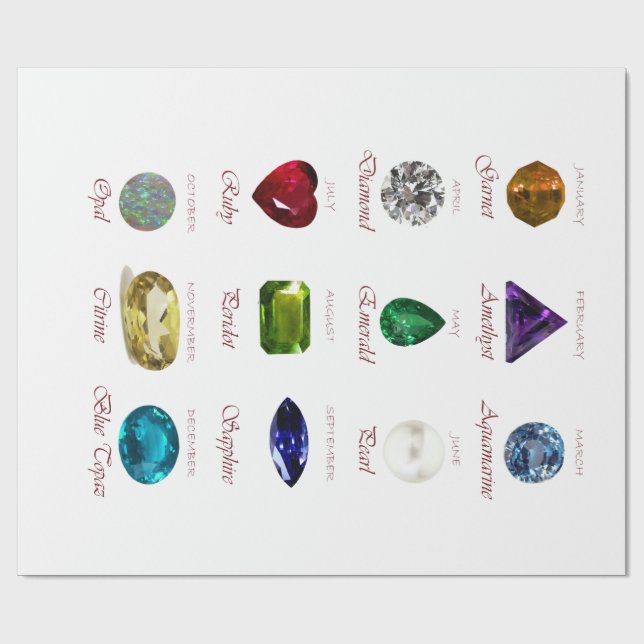 Birthstone-Diagramm Geschenkpapier (Flach)