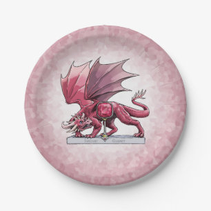 Birthstone-Drache vom Januar: Garnet Paper Teller